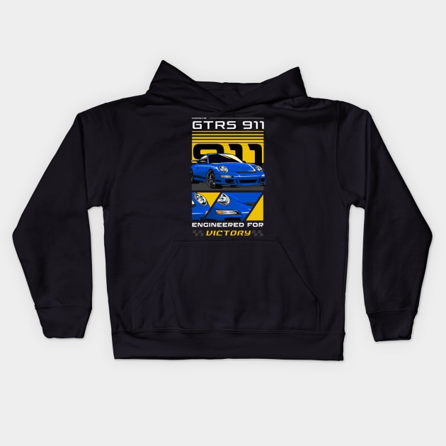 Porsche 911 GT3 RS Sports Car Kids Hoodie by milatees